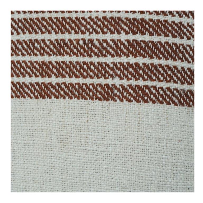 Rustikaler, braun gestreifter Baumwollkissenbezug | Handgewebter, texturierter Kissenbezug | Modernes, minimalistisches Heimdekor (45x45 cm) - Bulk manufacturer & supplier from Panipat, India