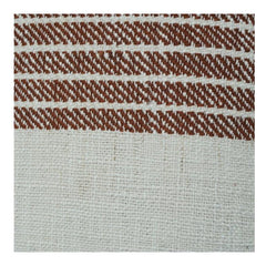 Rustic Brown Striped Cotton Cushion Cover | Handwoven Textured Throw Pillow Cover | Modern Minimalist Home Décor (18x18 Inch)