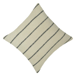Handwoven Cotton Striped Cushion Cover 45x45 cm | Ivory & Black Woven Throw Pillow Cover | Modern Farmhouse & Minimalist Home Décor | Hidden Zip | 100% Cotton