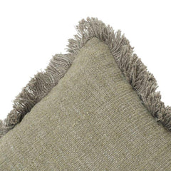 Housse de coussin en coton faite à la main avec bords à franges – 45x45 cm | Housse de coussin décorative texturée et minimaliste