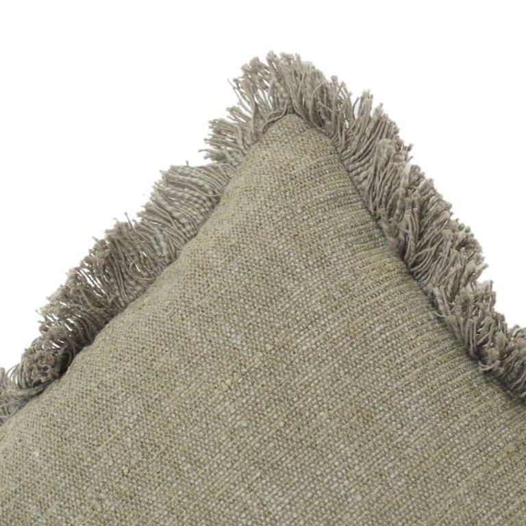 Handmade Cotton Cushion Cover with Fringe Edge – 45x45 cm | Textured Minimalist Throw Pillow Case