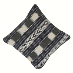 Handgewebter Kissenbezug aus Baumwolle mit geometrischem Streifenmuster | Boho Tribal Muster | 45x45 cm Dekokissenbezug