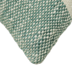 Handwoven Polyester Cushion Cover – Teal & Cream Textured Design, 45 x 45 cm