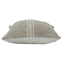 Minimalist Textured Cotton Cushion Cover with Subtle Stripe Detail – 45x45 cm | Neutral Beige Linen Look