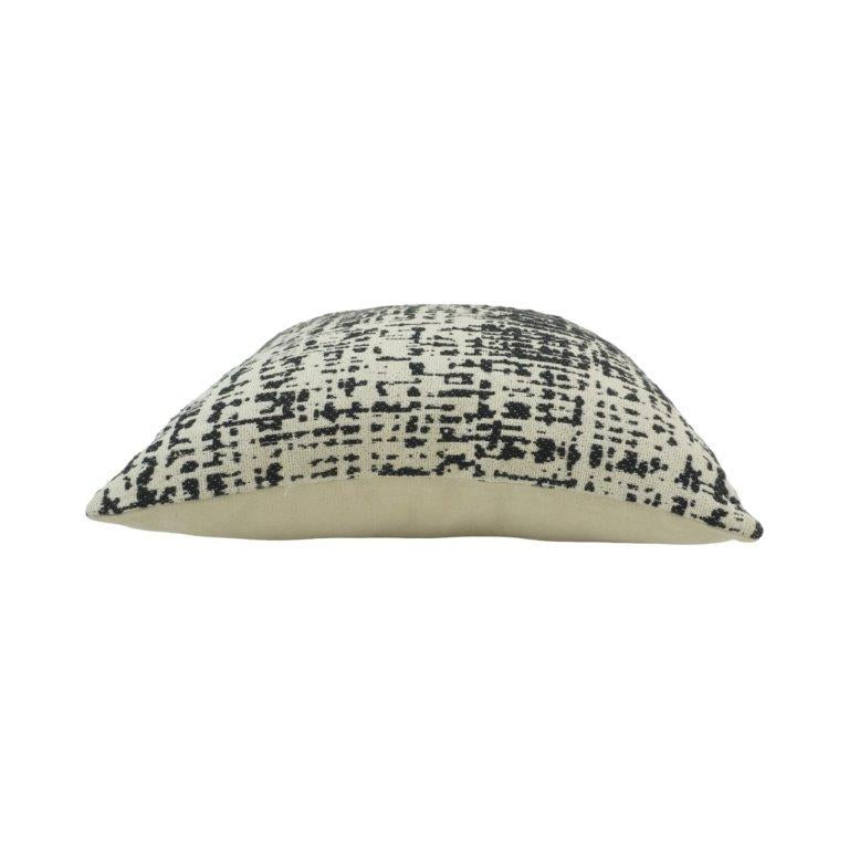 Black & Ivory Abstract Jacquard Cushion Cover | Modern Textured Sofa Pillow Cover | 45 x 45 cm - Bulk manufacturer & supplier from Panipat, India