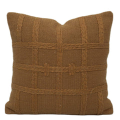 Handcrafted Brown Textured Cushion Cover – Geometric Woven Design, 45 x 45 cm