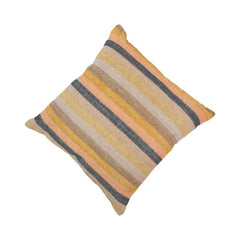 Handwoven Striped Cotton Cushion Cover – Multi Tone Woven Throw Pillow Cover | 45x45 cm