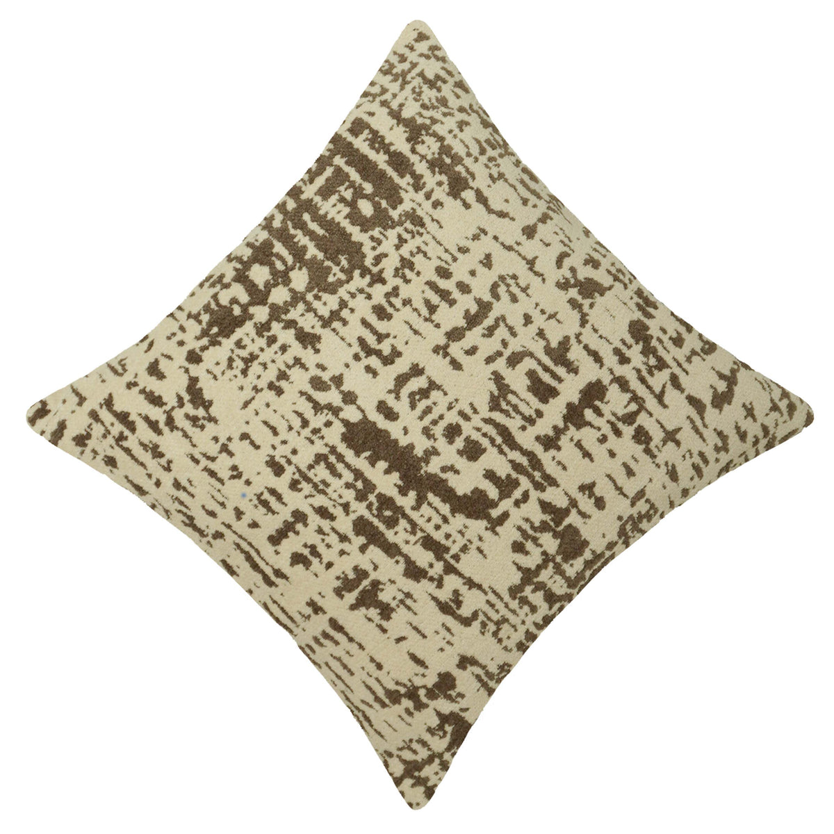 Jacquard Abstract Textured Cushion Cover – Earthy Brown & Cream, 45 x 45 cm
