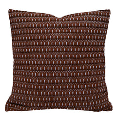 Handwoven Cotton Cushion Cover – Brown & Ivory Textured Striped Design, 45 x 45 cm