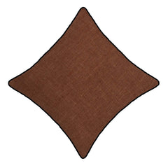 Solid Brown Cotton Cushion Cover 45x45 cm | Soft Textured Decorative Throw Pillow Cover with Concealed Zipper | Modern Home Décor