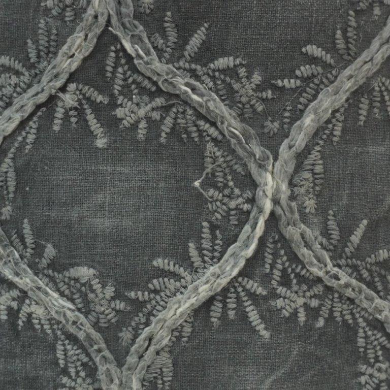 Velvet Trellis Embroidered Cushion Cover – Sage Grey | 45x45 cm Decorative Pillow Cover - Bulk manufacturer & supplier from Panipat, India