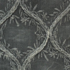 Velvet Trellis Embroidered Cushion Cover – Sage Grey | 45x45 cm Decorative Pillow Cover