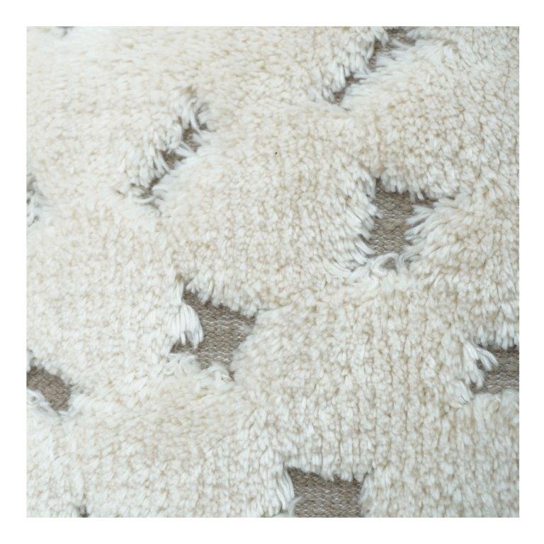 Handcrafted Tufted Cotton Cushion Cover 45x45 cm | Textured Cream Boho Pillow | Soft Decorative Throw Cushion