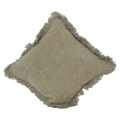 Housse de coussin en coton faite à la main avec bords à franges – 45x45 cm | Housse de coussin décorative texturée et minimaliste
