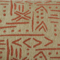 Beige rust tribal mudcloth jacquard cushion cover 45x45 cm