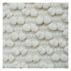 Baumwoll-Chindi-Kissenbezug mit Textur – Handgewebter Boho-Kissenbezug in Wollweiß 45x45 cm