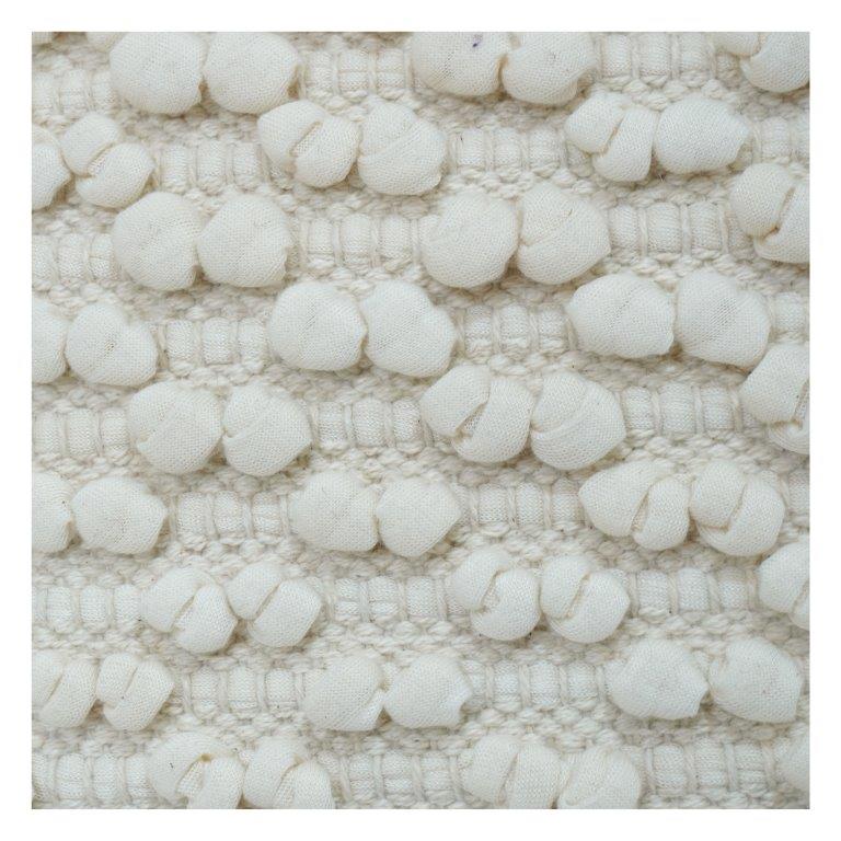 Cotton Chindi Textured Cushion Cover – Handwoven Off-White Boho Pillow Cover 45x45 cm