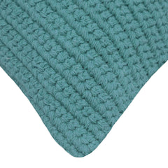 Machine Woven Cotton Cushion Cover 45x45 cm – Textured Teal Blue Solid Design