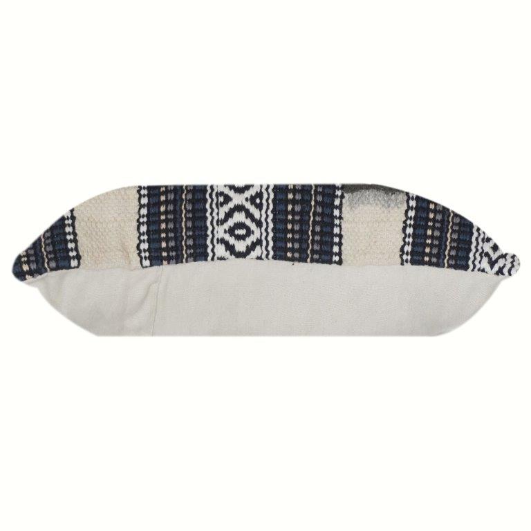 Handwoven Geometric Striped Cotton Cushion Cover | Boho Tribal Pattern | 18x18 Inch Decorative Pillow Cover