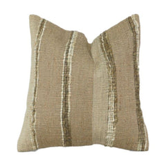 Handmade Jute Cushion Cover 45x45 cm | Natural Textured Striped Design | Rustic Boho Home Décor Pillow