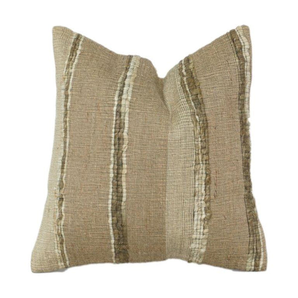 Handmade Jute Cushion Cover 45x45 cm | Natural Textured Striped Design | Rustic Boho Home Décor Pillow