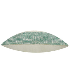Handwoven Polyester Cushion Cover – Teal & Cream Textured Design, 45 x 45 cm