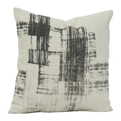 Abstract Brush Print Cotton Cushion Cover – 45x45 cm | Modern Monochrome Decorative Pillow Cover