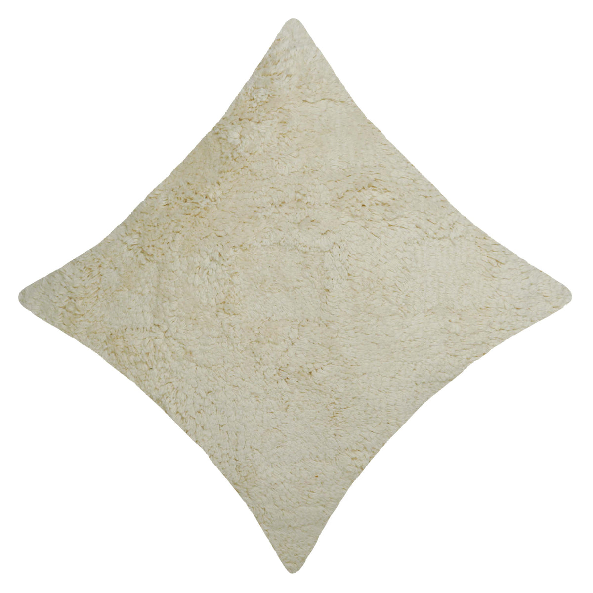 Tufted Textured Cushion Cover 45 x 45 cm – Ivory Cream Shaggy Design
