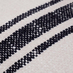 Handmade Black Stripe Cotton Cushion Cover 45x45 cm | Woven Decorative Throw Pillow Cover | Modern Farmhouse & Scandinavian Style