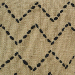 Hand Embroidered Zigzag Cotton Cushion Cover with Tassels – 45x45 cm | Boho Decorative Pillow Cover