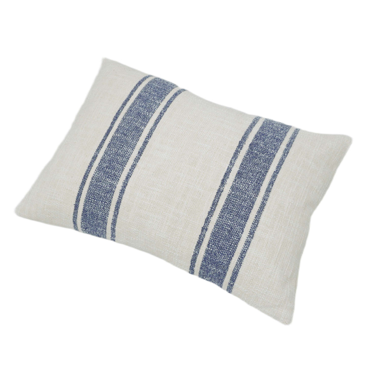 Handwoven Ivory & Blue Striped Cushion Cover – 35 x 50 cm
