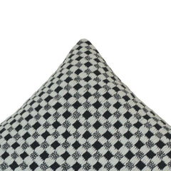 Black & White Checkered Cotton Cushion Cover | Textured Woven Design | 45x45 cm