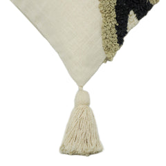 Tufted Geometric Cushion Cover 45x45 cm | Beige, Sage Green & Black Textured Cushion Cover