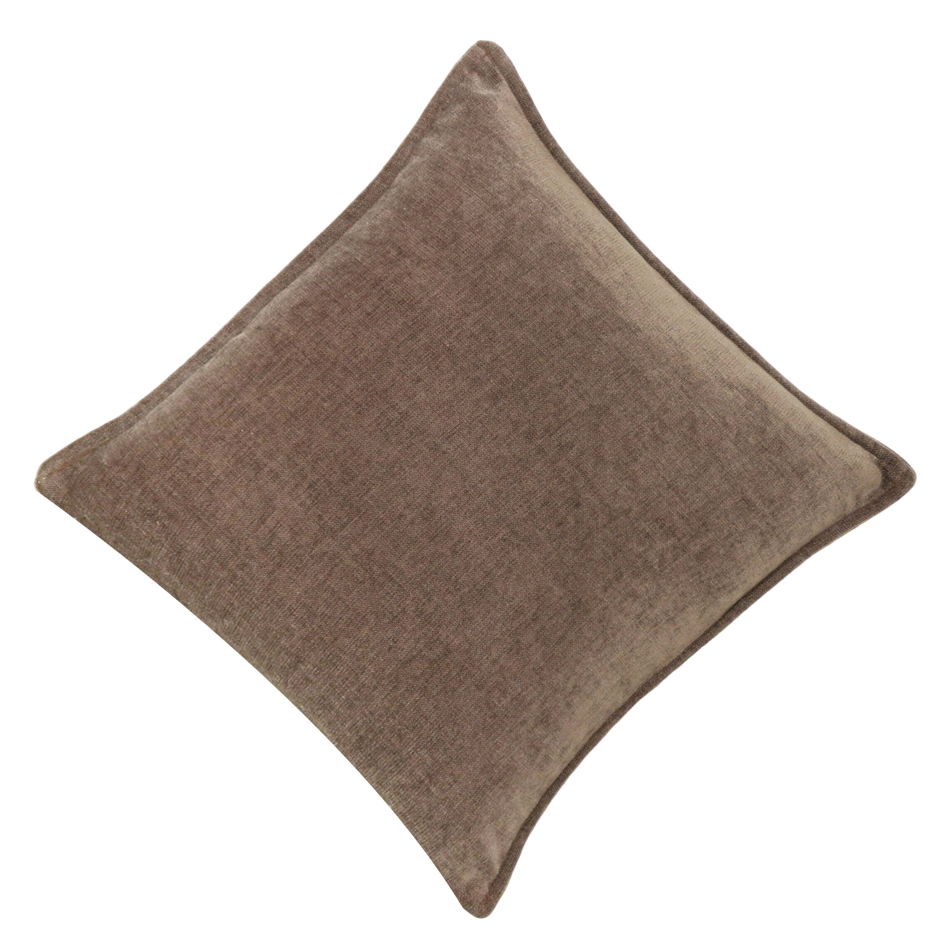 Solid Brown Cotton Cushion Cover 45x45 cm | Minimalist Decorative Throw Pillow Cover | Hidden Zip | Soft Home Décor Cushion Case