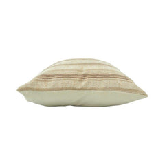 Handmade Striped Cotton Cushion Cover 45x45 cm | Neutral Woven Throw Pillow Cover | Beige Boho Decorative Cushion
