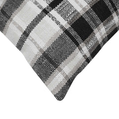 Handwoven Black & White Plaid Cushion Cover 45 x 45 cm | Checkered Woven Cushion Cover