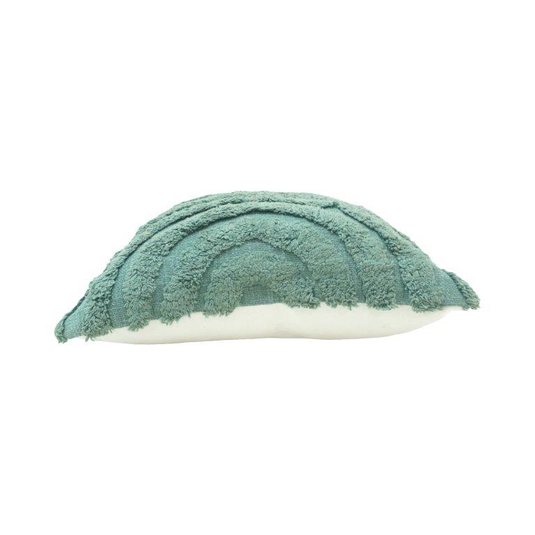Mint Green Tufted Cotton Cushion Cover 45x45 cm | Textured Wave Design Decorative Pillow Cover - Bulk manufacturer & supplier from Panipat, India