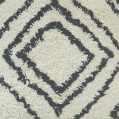 Tufted Geometric Cotton Cushion Cover | Black & White Diamond Pattern | 45x45 cm