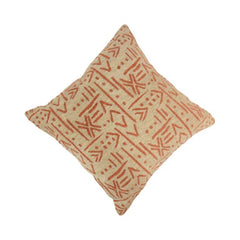 Beige rust tribal mudcloth jacquard cushion cover 45x45 cm