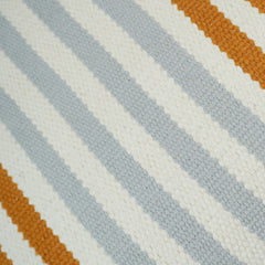Handwoven Striped Cushion Cover 45x45 cm – Mustard, White & Grey
