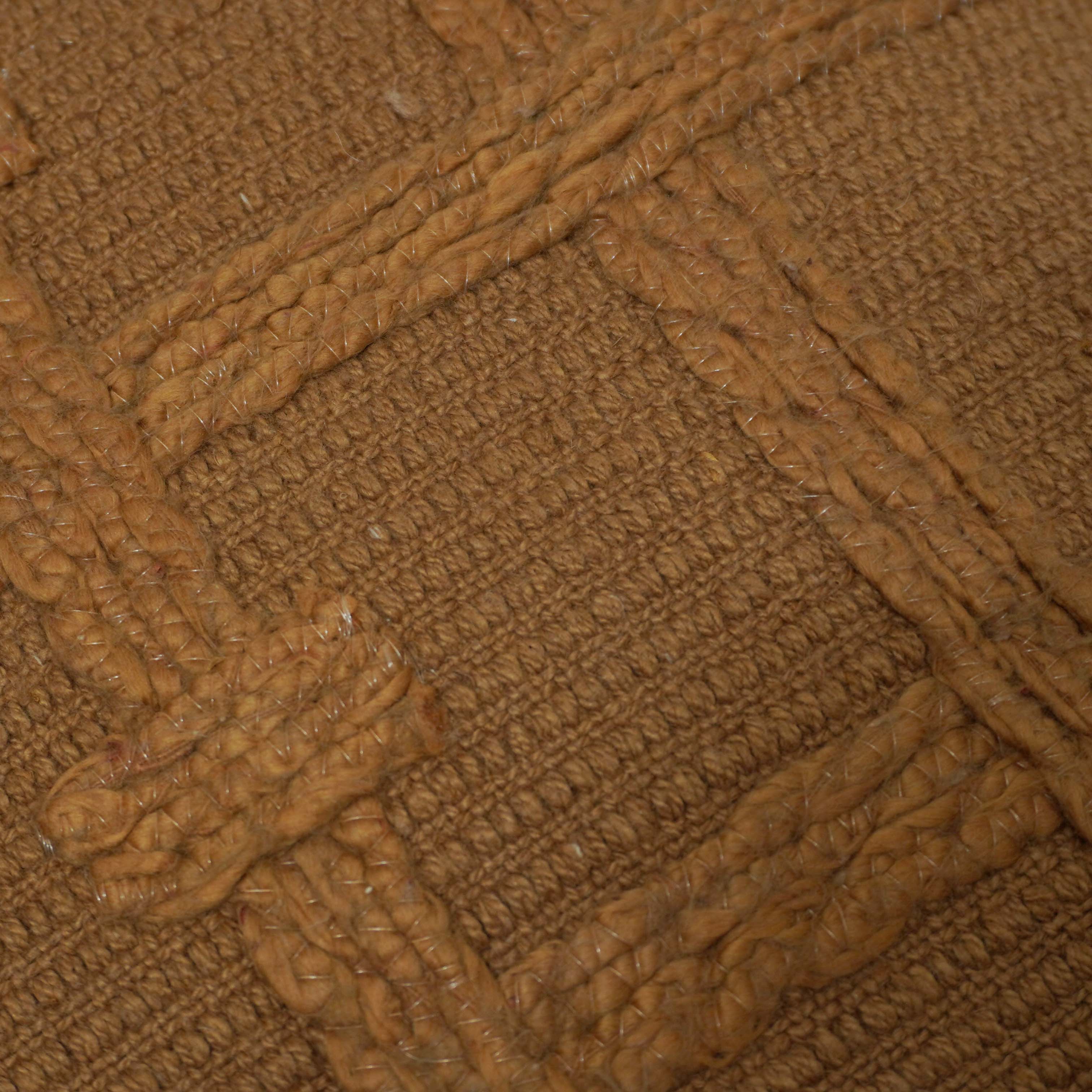 Handcrafted Brown Textured Cushion Cover – Geometric Woven Design, 45 x 45 cm