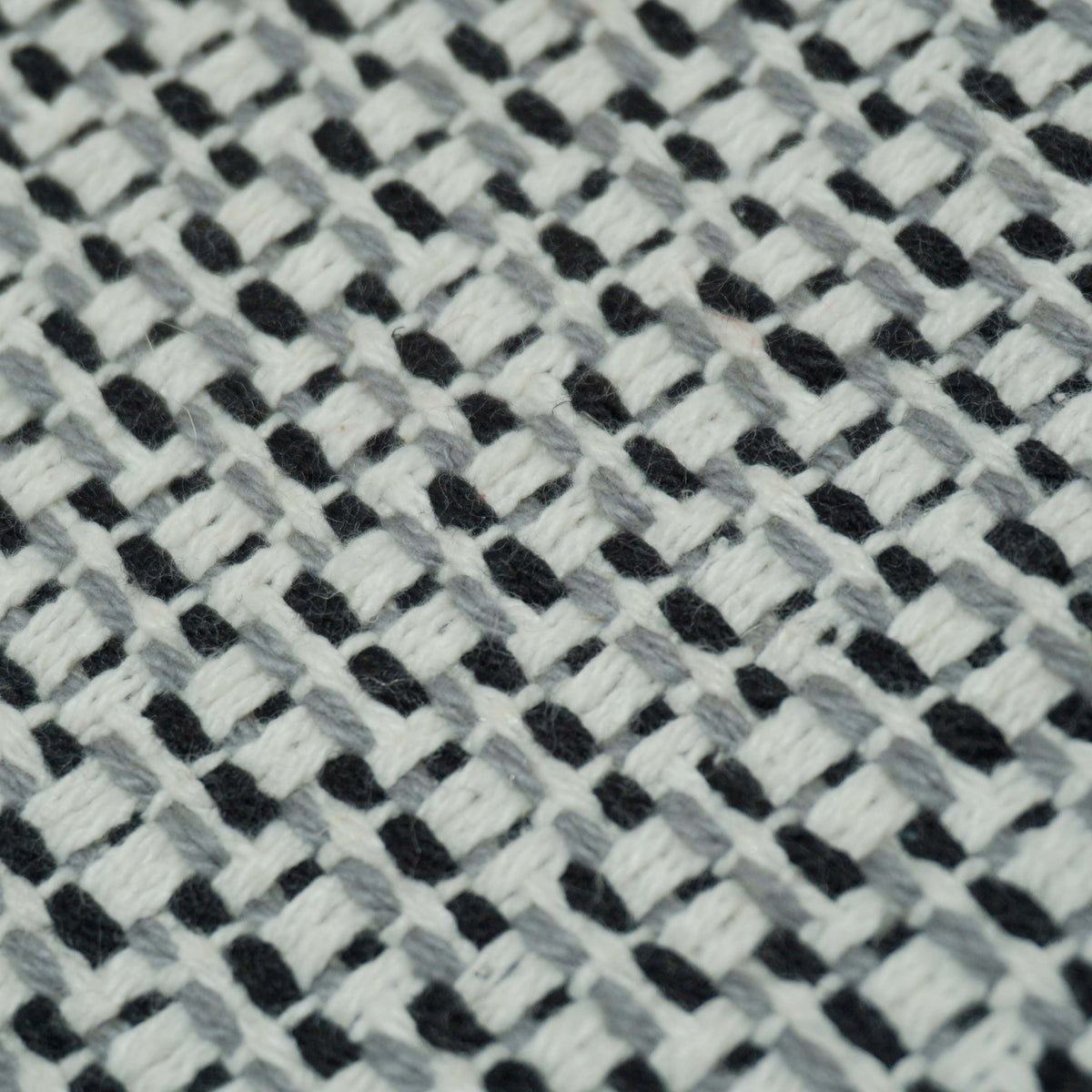 Handwoven Textured Cotton Cushion Cover – Grey & Ivory Woven Design, 45 x 45 cm