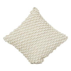 Baumwoll-Chindi-Kissenbezug mit Textur – Handgewebter Boho-Kissenbezug in Wollweiß 45x45 cm