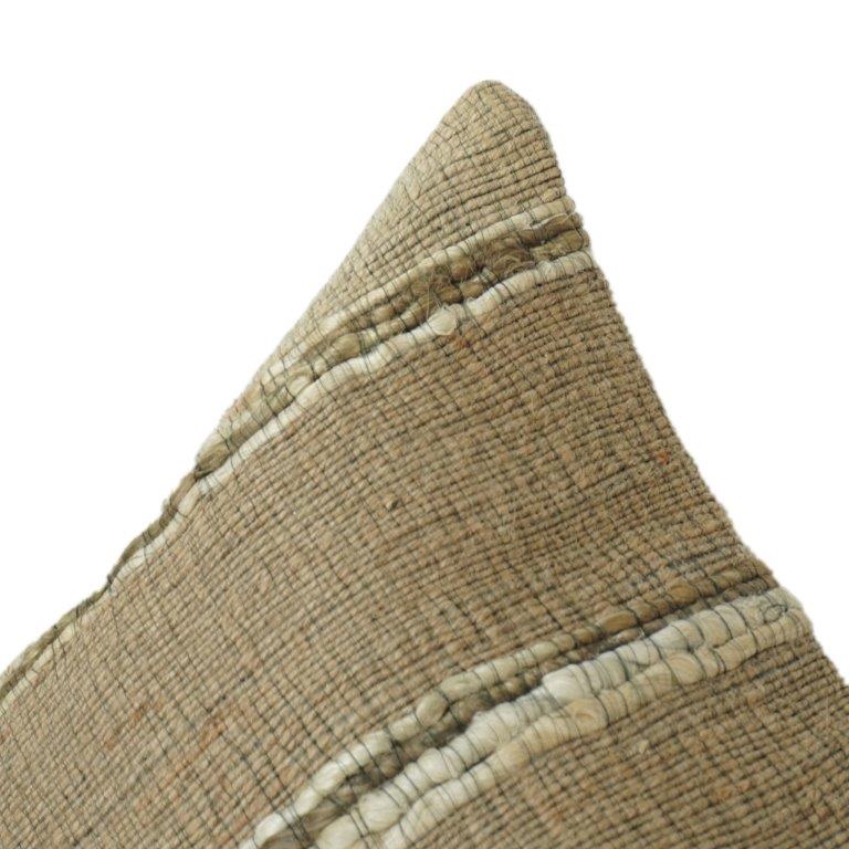 Handmade Jute Cushion Cover 45x45 cm | Natural Textured Striped Design | Rustic Boho Home Décor Pillow