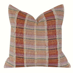 Handgewebter Kissenbezug aus Baumwolle | Mehrfarbig gestreiftes strukturiertes Design | Boho Rustikaler Dekokissenbezug 45x45 cm