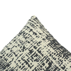 Black & Ivory Abstract Jacquard Cushion Cover | Modern Textured Sofa Pillow Cover | 45 x 45 cm