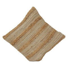 Handwoven Jute Cushion Cover with Textured Striped Design | Natural Rustic Decorative Pillow Cover | 18x18 Inch