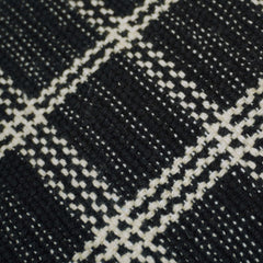 Handwoven Black & Ivory Checkered Cotton Cushion Cover – 45 x 45 cm | Woven Grid Pattern