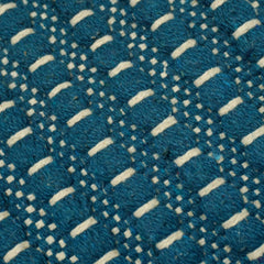 Handwoven Cotton Cushion Cover 45x45 cm | Textured Woven Stripe Design | Decorative Sofa Cushion Cover | Hidden Zip | Blue & Ivory | 18x18 Inch