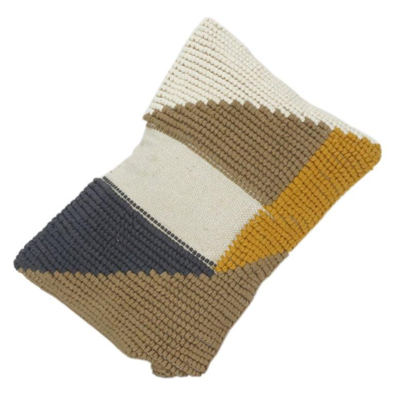 Handcrafted Cotton Tufted Cushion Cover – Geometric Color Block Design | Textured Boho Throw Pillow | 18x18 Inch - Bulk manufacturer & supplier from Panipat, India